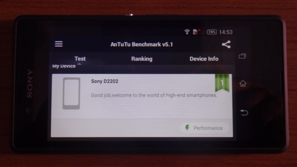 Sony Xperia E3 Benchmark